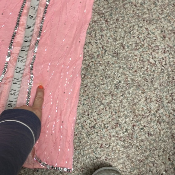 Vintage 100% silk beaded/sequinned gown - Picture 10 of 11